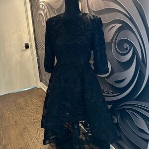 Evening Black Embroidered Dress